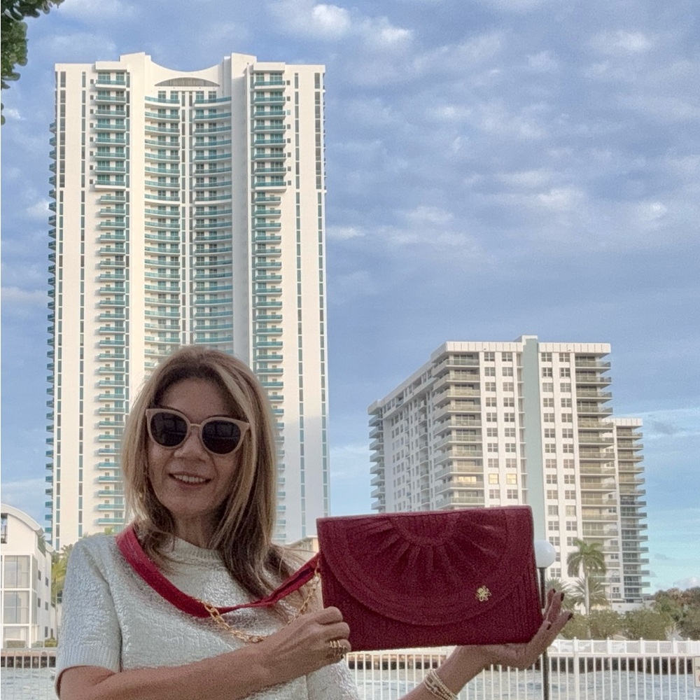Red crossbody-clutch crossbodyy bag handmade